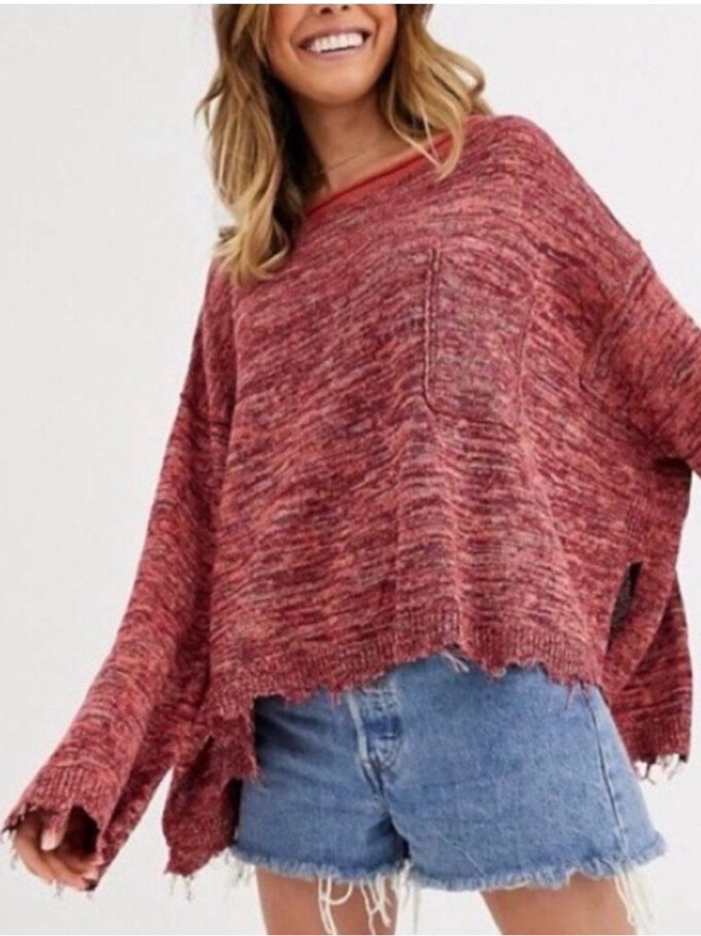 Free People Prism Space Dye Knit Pullover